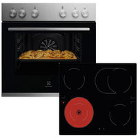 HERDSET ELXH2X1  - Edelstahlfarben, Basics, Glas/Metall (59,4/59,0/56,0cm) - Electrolux