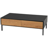 SOFFBORD i metall, trämaterial  - svart/ekfärgad, Design, metall/trämaterial (110/35/60cm) - MID.YOU
