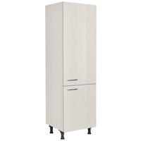 GERÄTEUMBAUSCHRANK 60/216,6/58 cm  Hellgrau  - Edelstahlfarben/Hellgrau, Modern, Holzwerkstoff/Metall (60/216,6/58cm) - Nobilia