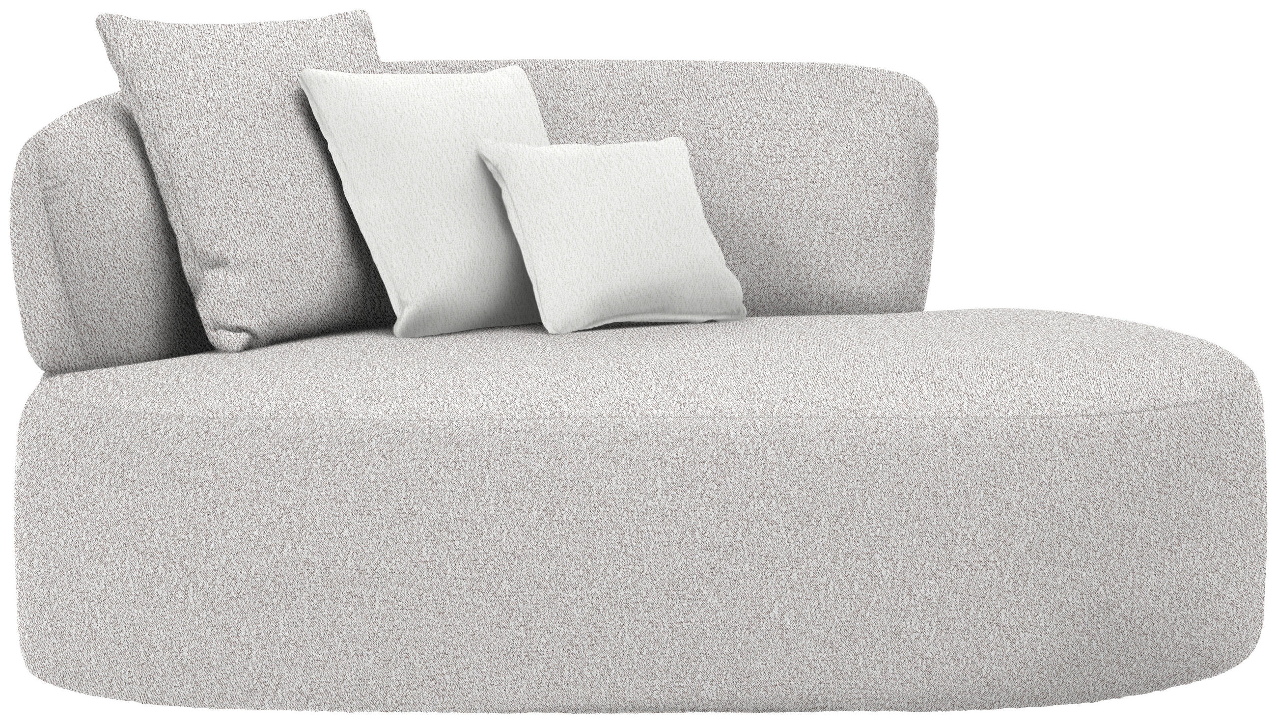 RÉCAMIERE in Bouclé Creme, Beige  - Beige/Creme, MODERN, Kunststoff/Textil (166/86/105cm) - Hom`in