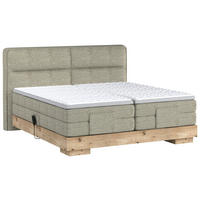 BOXSPRINGBETT 180/200 cm  in Eichefarben, Olivgrün  - Eichefarben/Olivgrün, Natur, Holz/Textil (180/200cm) - Valnatura