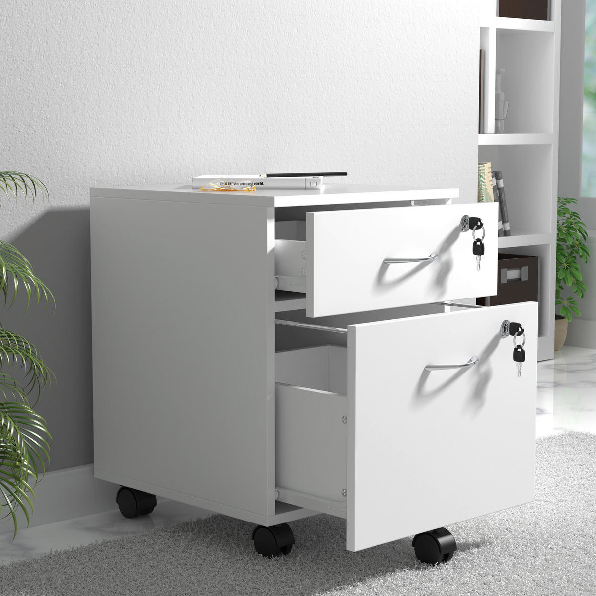 RULLHURTS 40/54/44 cm  - vit/silver, Design, metall/trämaterial (40/54/44cm) - MID.YOU