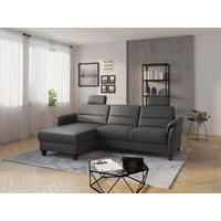 ECKSOFA PALMERA V Anthrazit Mikrofaser Kopfstütze  - Wengefarben/Anthrazit, KONVENTIONELL, Holz/Textil (163/244cm) - Sit & More