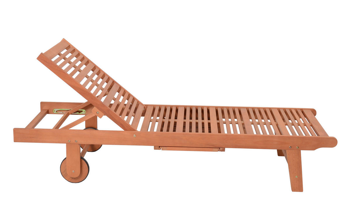 SONNENLIEGE 64/89/183 cm  - Eukalyptusholzfarben/Braun, Basics, Holz/Kunststoff (64/89/183cm) - Gardenson