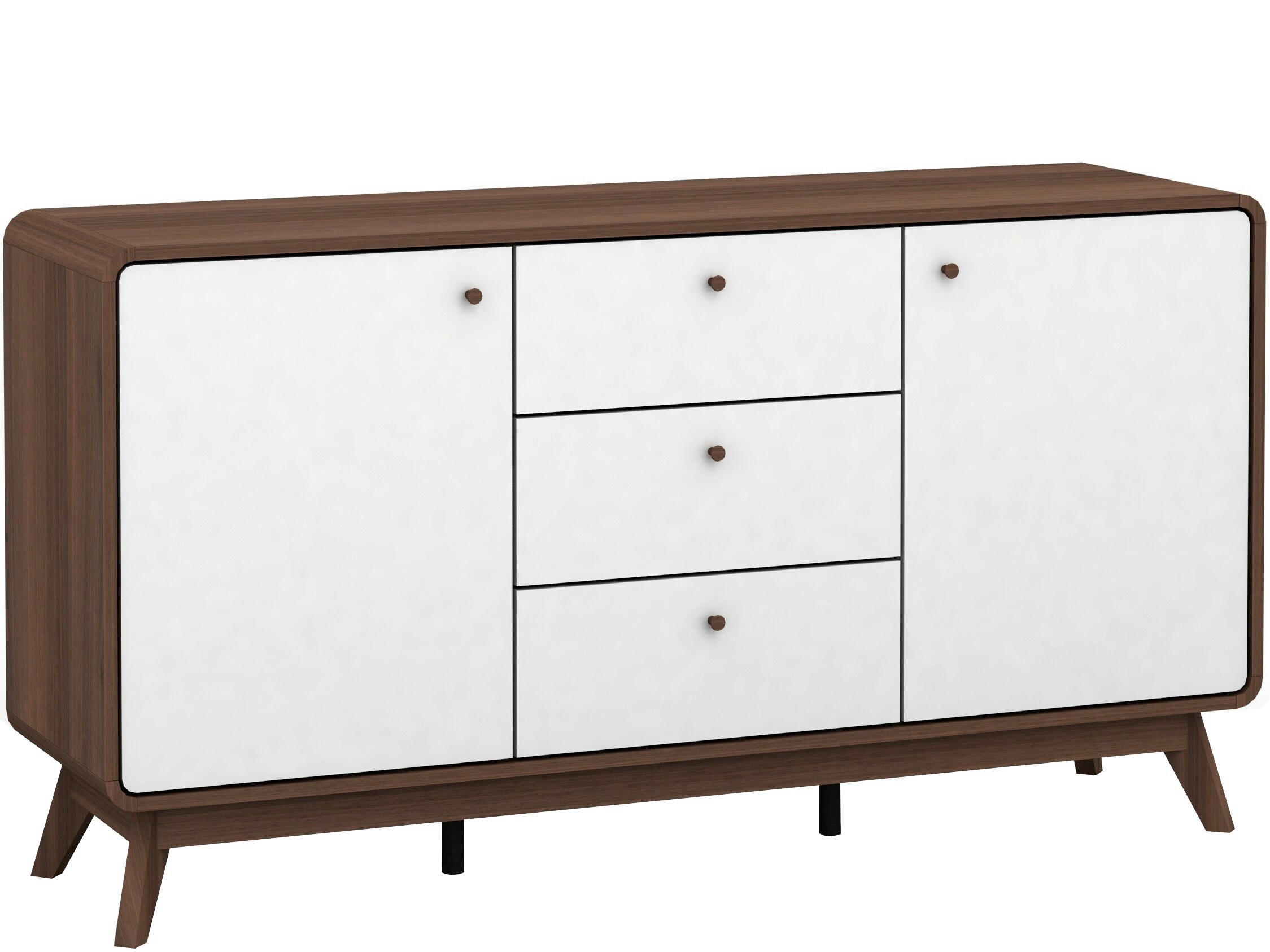 SIDEBOARD 140/75/39 cm  - Walnussfarben/Weiß, Design, Holz/Holzwerkstoff (140/75/39cm) - MID.YOU