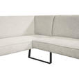 ECKBANK 233/189 cm Webstoff Schwarz, Hellgrau   - Hellgrau/Schwarz, Design, Textil/Metall (233/189cm) - Novel