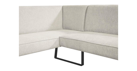ECKBANK 233/189 cm Webstoff Schwarz, Hellgrau - Hellgrau/Schwarz, Design, Textil/Metall (233/189cm) - Novel