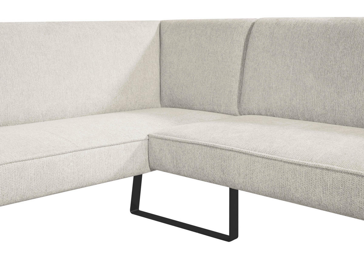 ECKBANK 233/189 cm Webstoff Schwarz, Hellgrau   - Hellgrau/Schwarz, Design, Textil/Metall (233/189cm) - Novel
