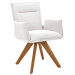 ARMLEHNSTUHL in Holz, Textil Creme  - Wildeiche/Creme, Design, Holz/Textil (59/87/62cm) - Johann Jakob