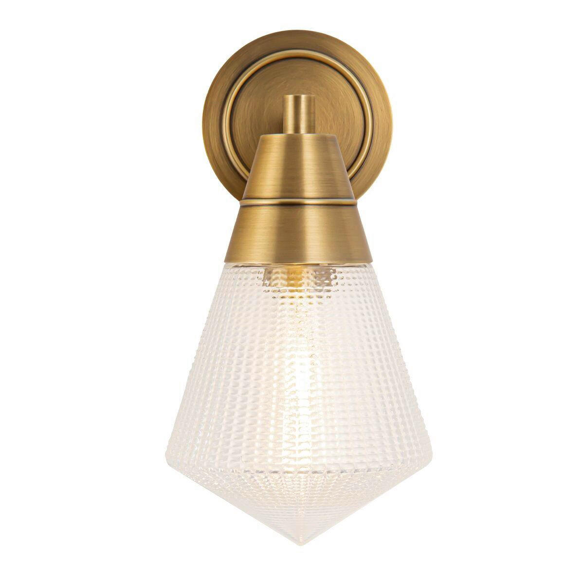 Thumbnail - Elstead Lighting Wandleuchte Alora, Messing, Glas, Metall, 15.2x29.5 cm, Lampen & Leuchten, Innenbeleuchtung, Leuchten n...