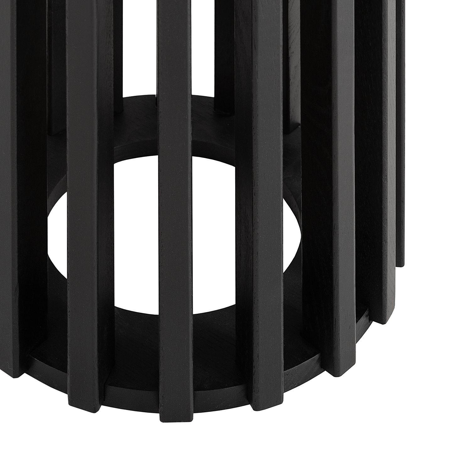 Thumbnail - home24 Beistelltisch, Schwarz, Holz, Holzwerkstoff, Eiche, massiv, rund, rund, Gittergestell, 40x45x40 cm, Wohnzimmer, W...