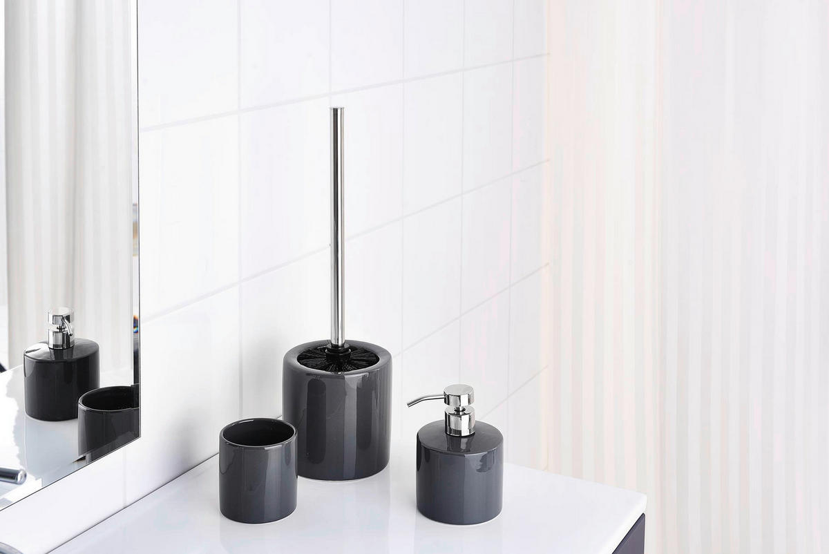 DOZATOR DE SĂPUN ceramică  - gri, Basics, ceramică (8/13/8cm) - Sadena