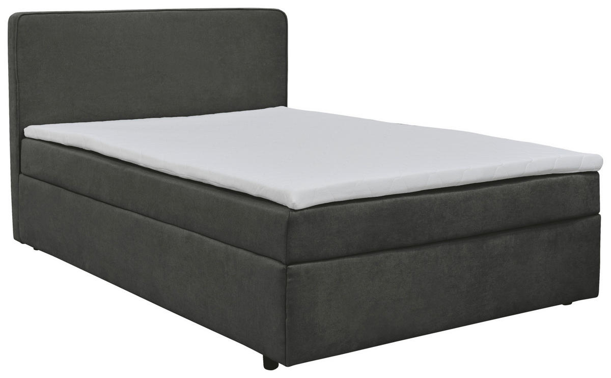 PAT TIP BOXSPRING FĂRĂ ARCURI 140/200 cm  antracit  - culoare natur/antracit, Modern, plastic/lemn (140/200cm) - MID.YOU