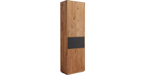 GARDEROBENSCHRANK 60/205/38 cm - Eichefarben/Anthrazit, Natur, Glas/Holz (60/205/38cm) - Valnatura