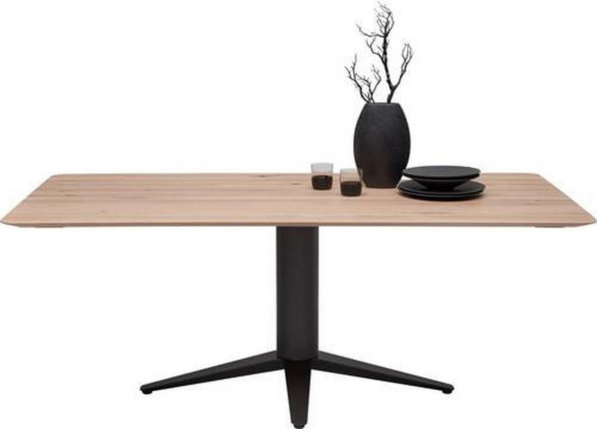 ESSTISCH in Holz, Metall 200/100/75 cm  - Eiche Bianco/Anthrazit, Design, Holz/Metall (200/100/75cm) - Bert Plantagie