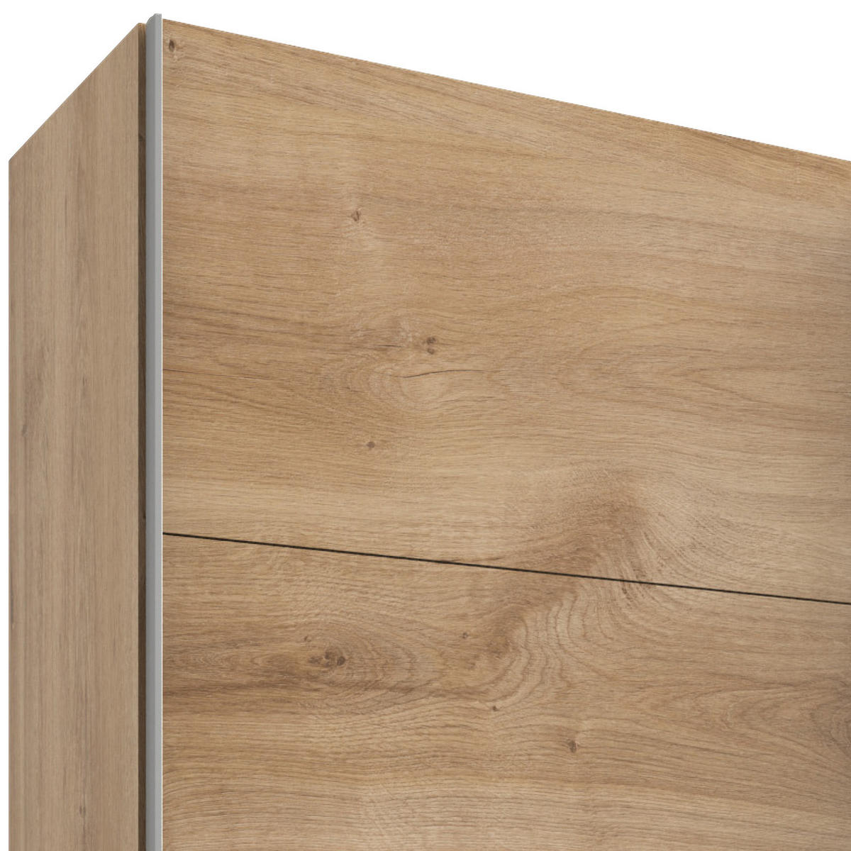  SCHIEBETÜRENSCHRANK 225/210/64 cm 2-türig  - Eichefarben/Alufarben, Basics, Holzwerkstoff/Metall (225/210/64cm) - MID.YOU