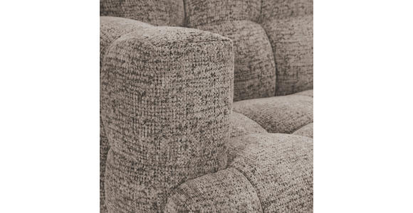 SITZBANK in Textil Graubraun  - Graubraun/Schwarz, Design, Textil/Metall (200/91/78cm) - Novel