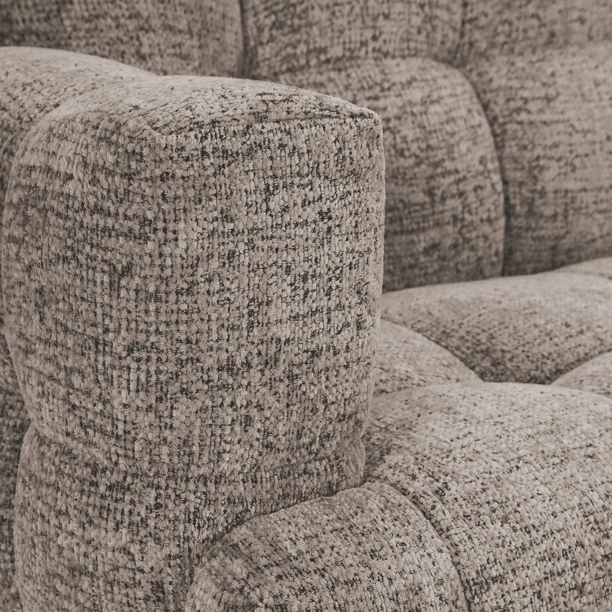 SITZBANK in Textil Graubraun  - Graubraun/Schwarz, Design, Textil/Metall (200/91/78cm) - Novel