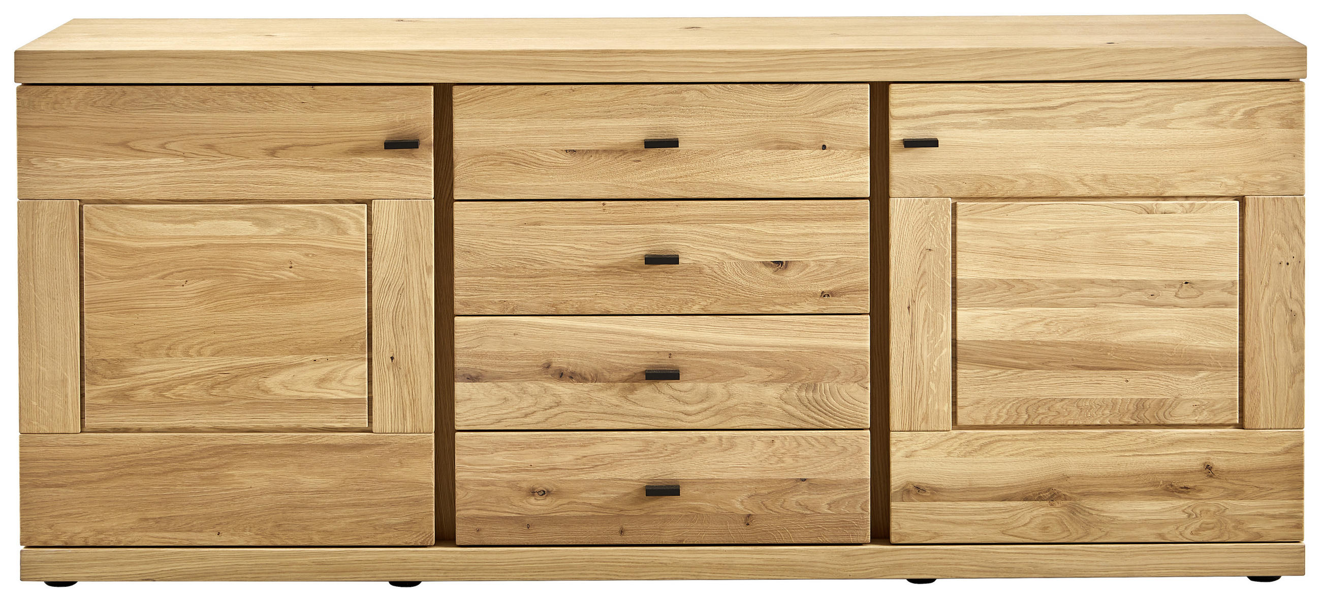 Thumbnail - Venjakob Sideboard, Wildeiche, Metall, Wildeiche, teilmassiv, 2 Fächer, 4 Schubladen, 188x80x43 cm, Goldenes M, Made in ...