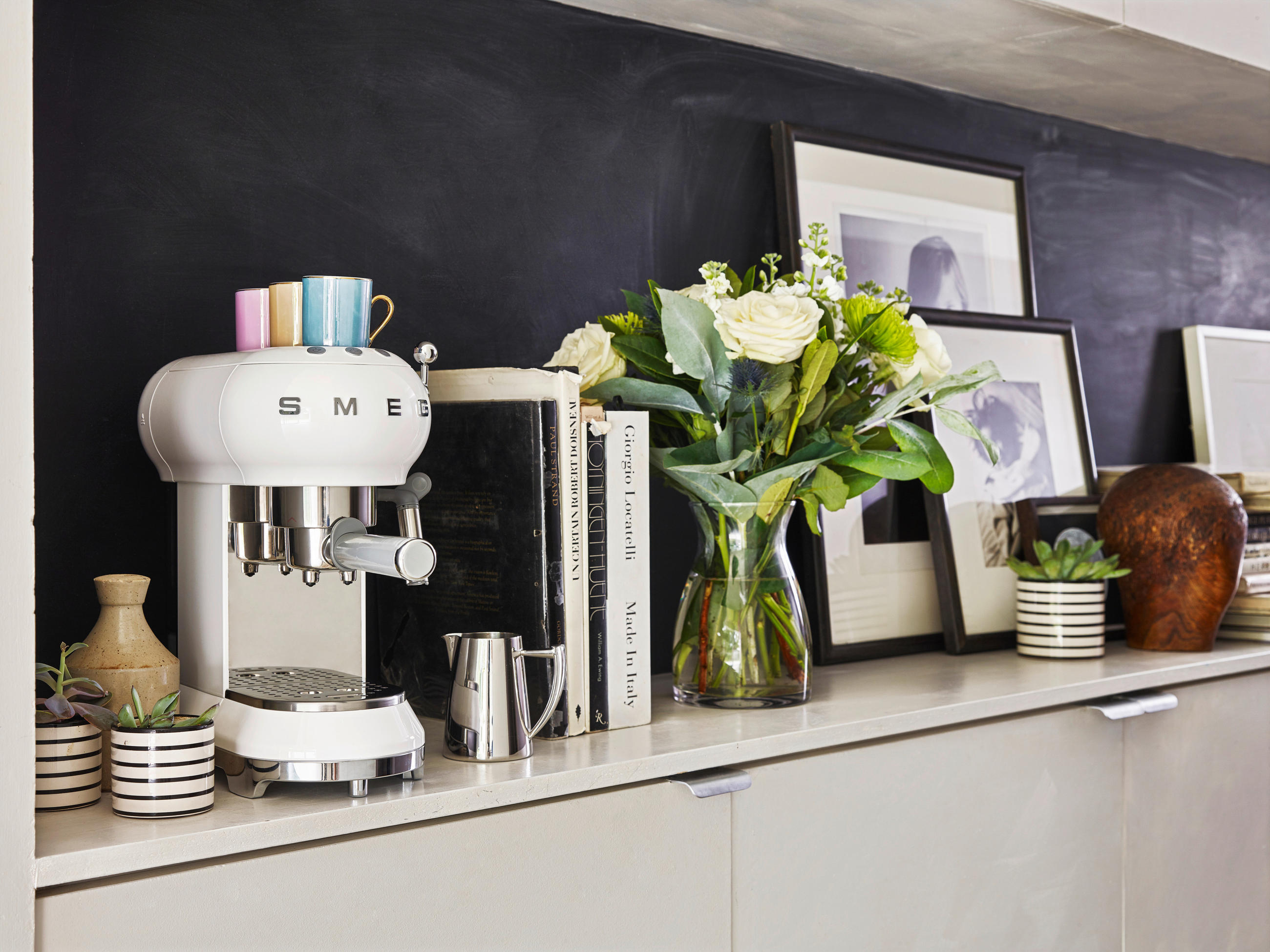 ESPRESSOMASCHINE  - Weiss Hochglanz, Basics, Kunststoff/Metall (14.9/33.0/32.9cm) - SMEG