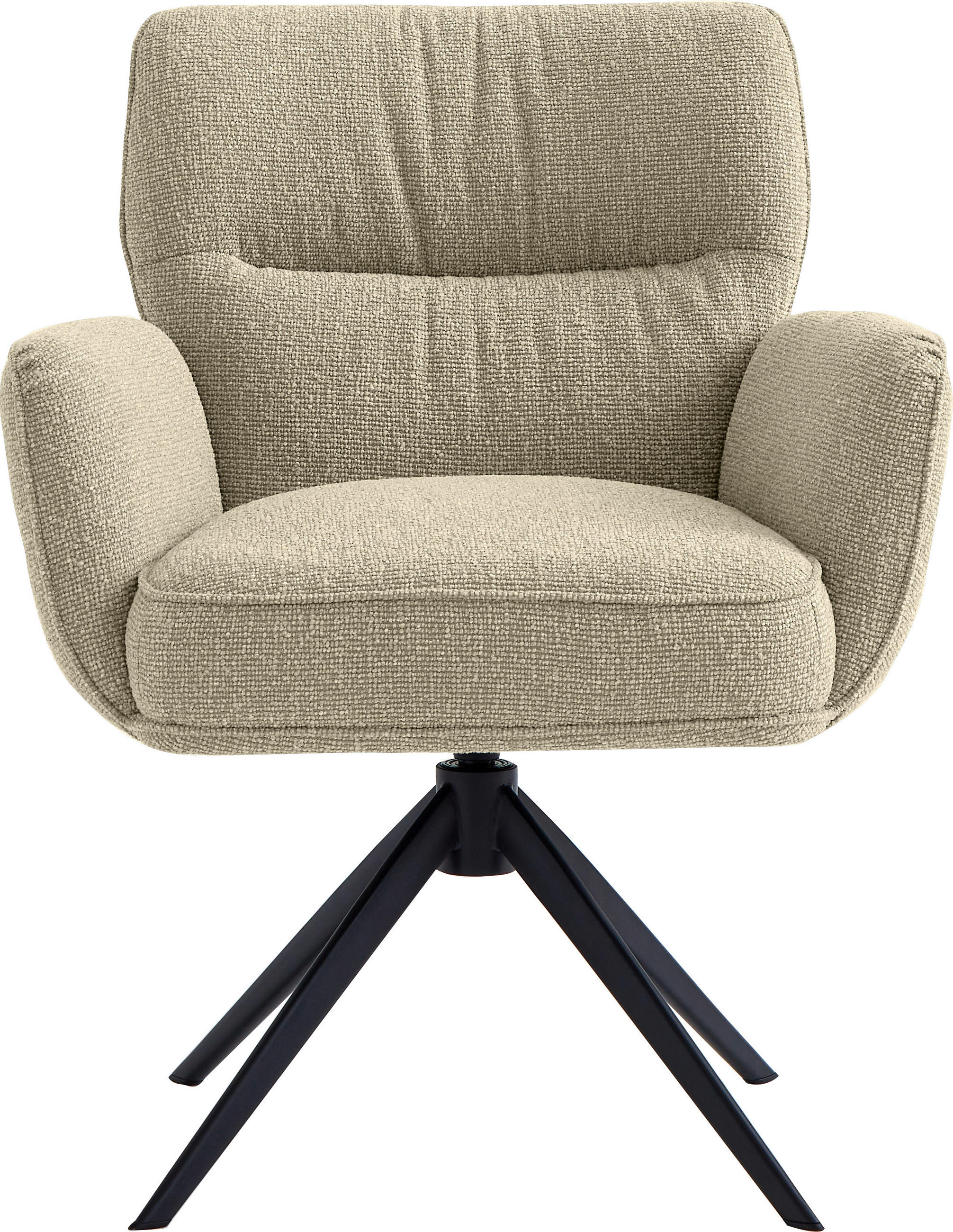 ARMLEHNSTUHL  in Eisen Leinenoptik  - Schwarz/Grün, Design, Textil/Metall (67/86/68cm) - Novel