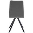 STUHL  in Eisen Flachgewebe Metall, Textil  - Hellgrau/Schwarz, Design, Textil/Metall (48/93/60cm) - Cantus