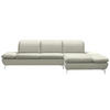 ECKSOFA in Echtleder Weiss  - Weiss/Silberfarben, Design, Leder/Metall (315/200cm) - Chilliano