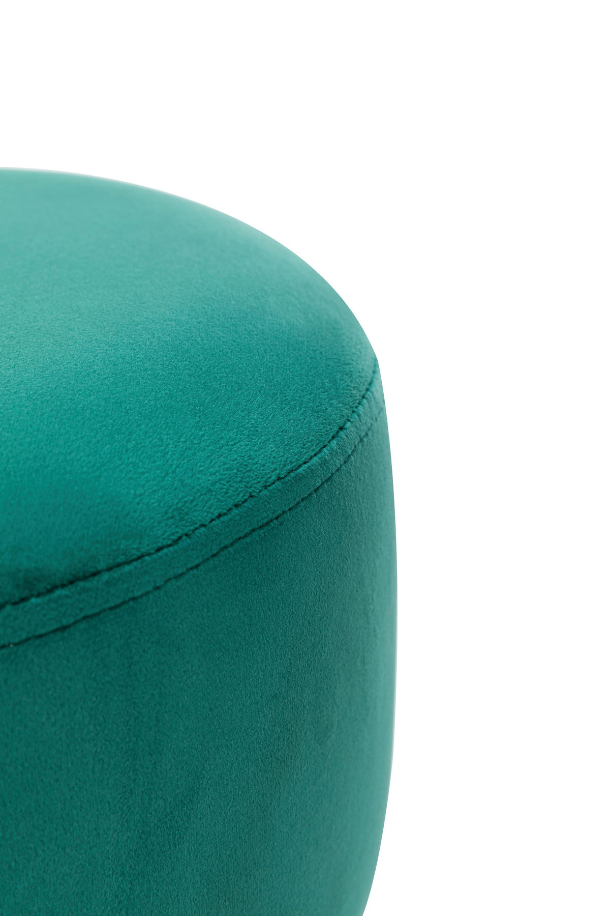 HOCKER Samt Grün, Goldfarben, Dunkelgrün  - Dunkelgrün/Goldfarben, Trend, Textil/Metall (34/42/34cm) - Xora