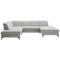 WOHNLANDSCHAFT in Chenille Silberfarben  - Silberfarben/Schwarz, Design, Textil/Metall (255/364/198cm) - Beldomo Style