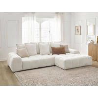 ECKSCHLAFSOFA EVEREST  mit Rücken echt, Armteil links, Armteil rechts Flachgewebe Weiß  - Schwarz/Weiß, MODERN, Kunststoff/Textil (318/180cm) - Livetastic