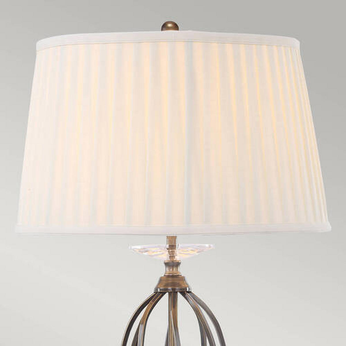 TISCHLEUCHTE - Messingfarben, Konventionell, Textil/Metall (36/58cm) - Elstead Lighting