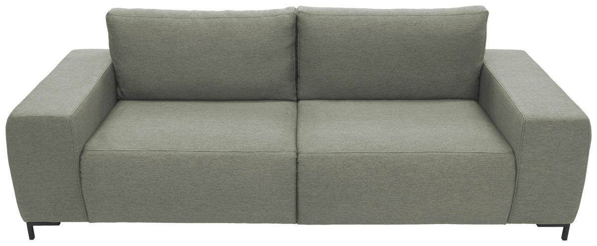 BIGSOFA Webstoff Graubraun  - Graubraun/Schwarz, Design, Textil/Metall (242/88/88cm) - LOOKS by W.Joop