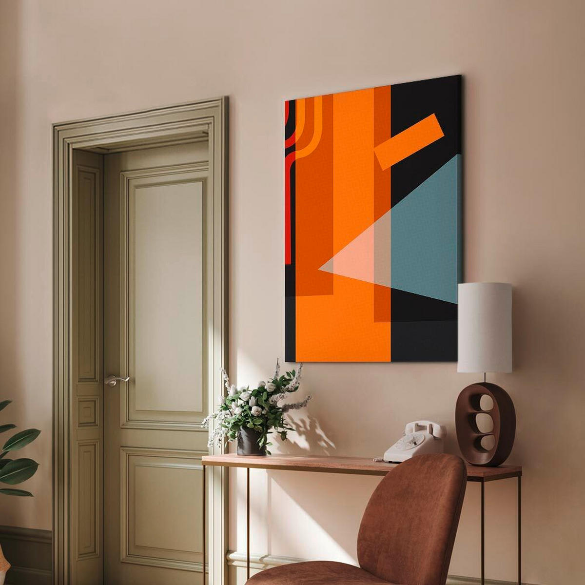 LEINWANDBILD Abstraktes 40/60/1.2 cm  - Schwarz/Orange, Basics, Holzwerkstoff/Textil (40/60/1.2cm) - artgeist