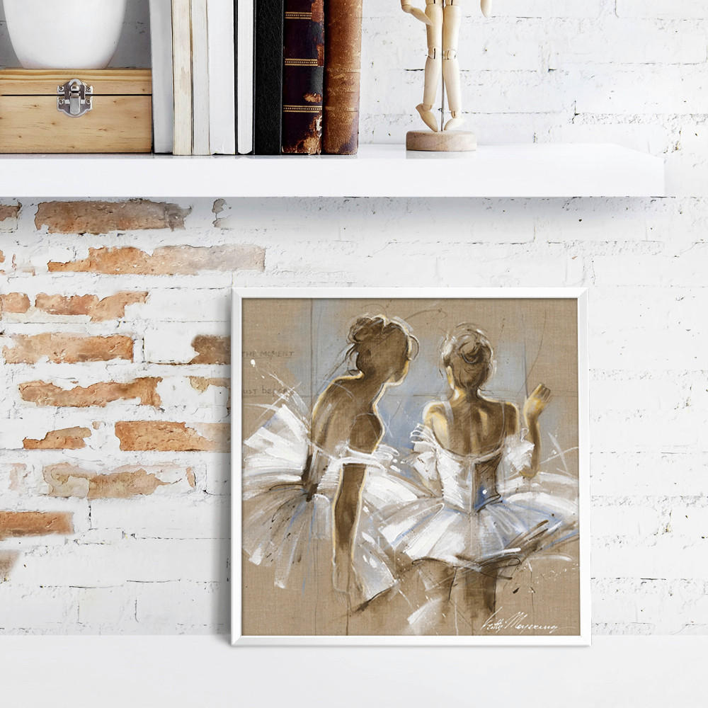 KUNSTDRUCK Frauen, Musik 30/30 cm  - Graubraun, Papier (30/30cm) - Monee