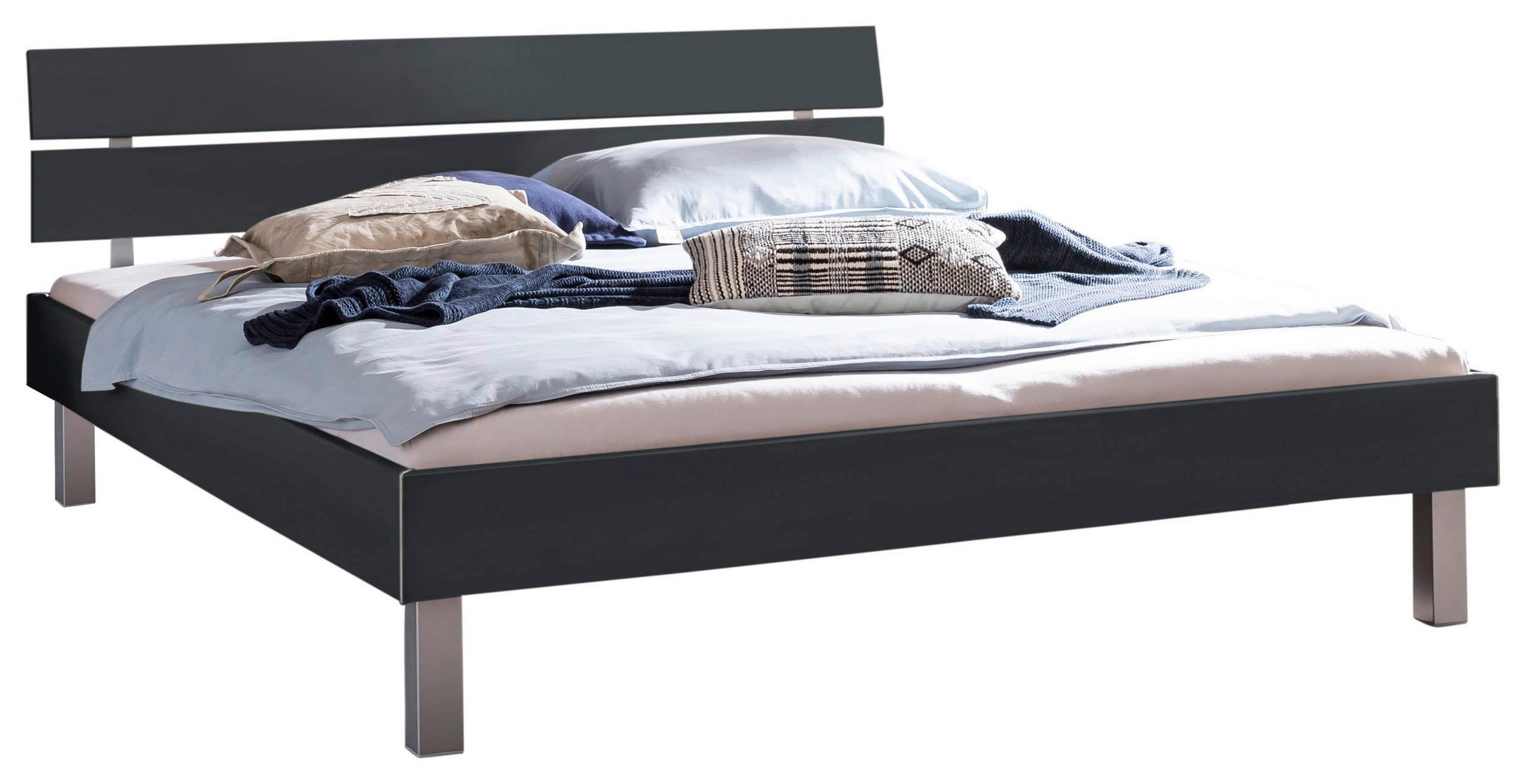 BETT 140/200 cm  in Anthrazit  - Anthrazit, Design, Metall (140/200cm) - Hasena