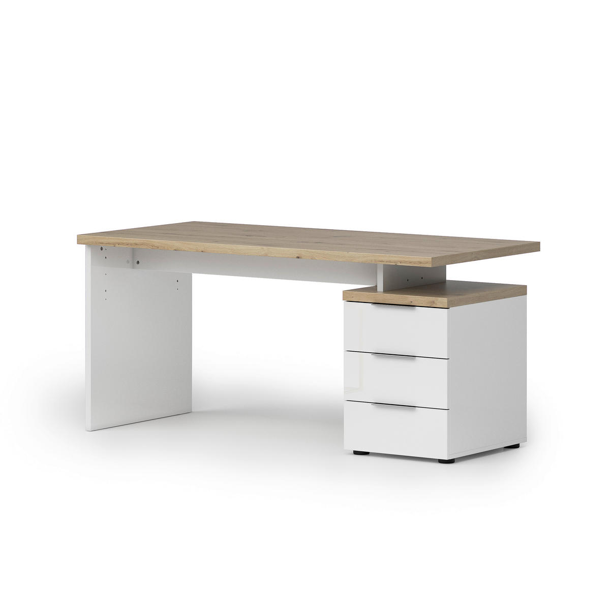 PISAĆI STOL  bijela, boje hrasta  drvni materijal  - bijela/boje hrasta, Design, drvni materijal (160/75/75cm)