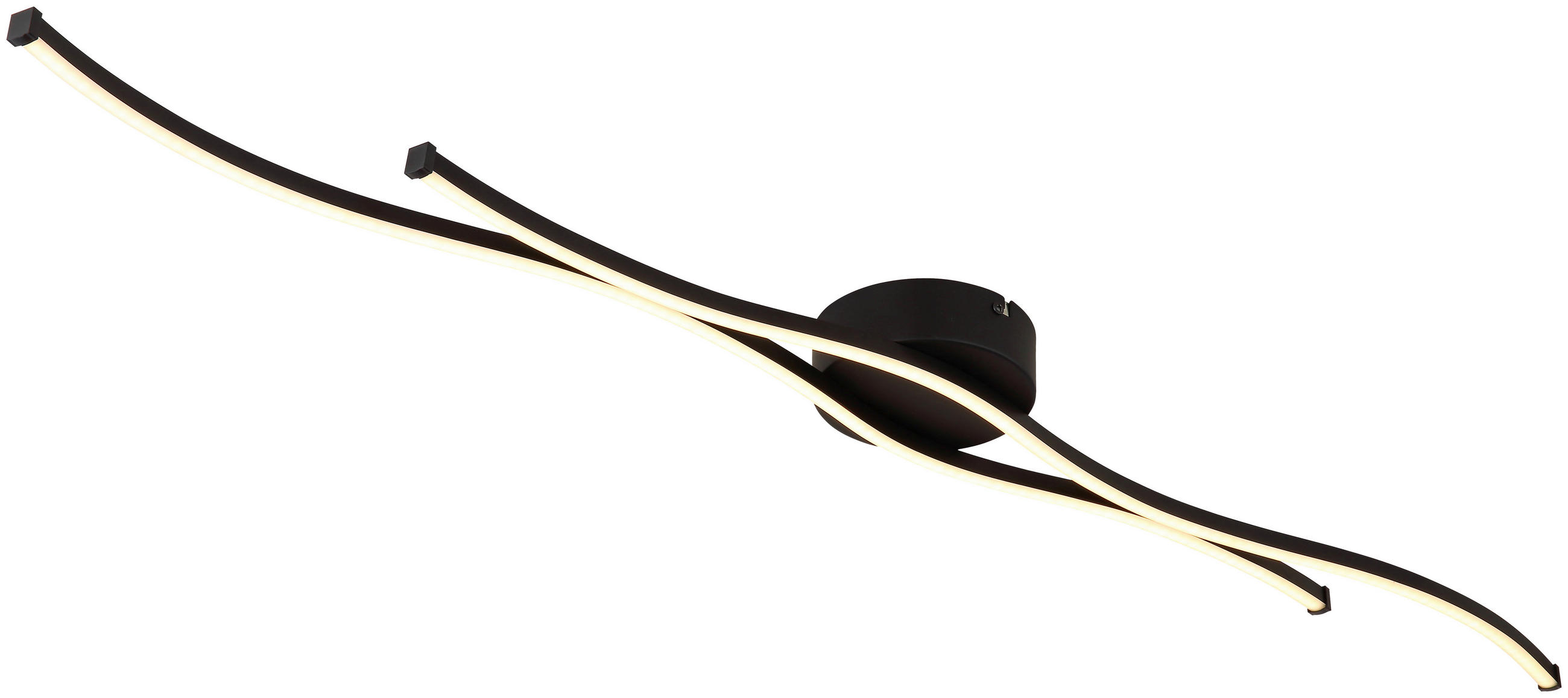 DECKENLEUCHTE 110,4/13/5,6 cm   - Opal/Schwarz, Design, Kunststoff/Metall (110,4/13/5,6cm) - Novel