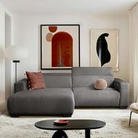 ECKSOFA RENO Grau Cord Relaxfunktion, Kopfteilverstellung  - Schwarz/Grau, Design, Kunststoff/Textil (184/248cm) - Livetastic