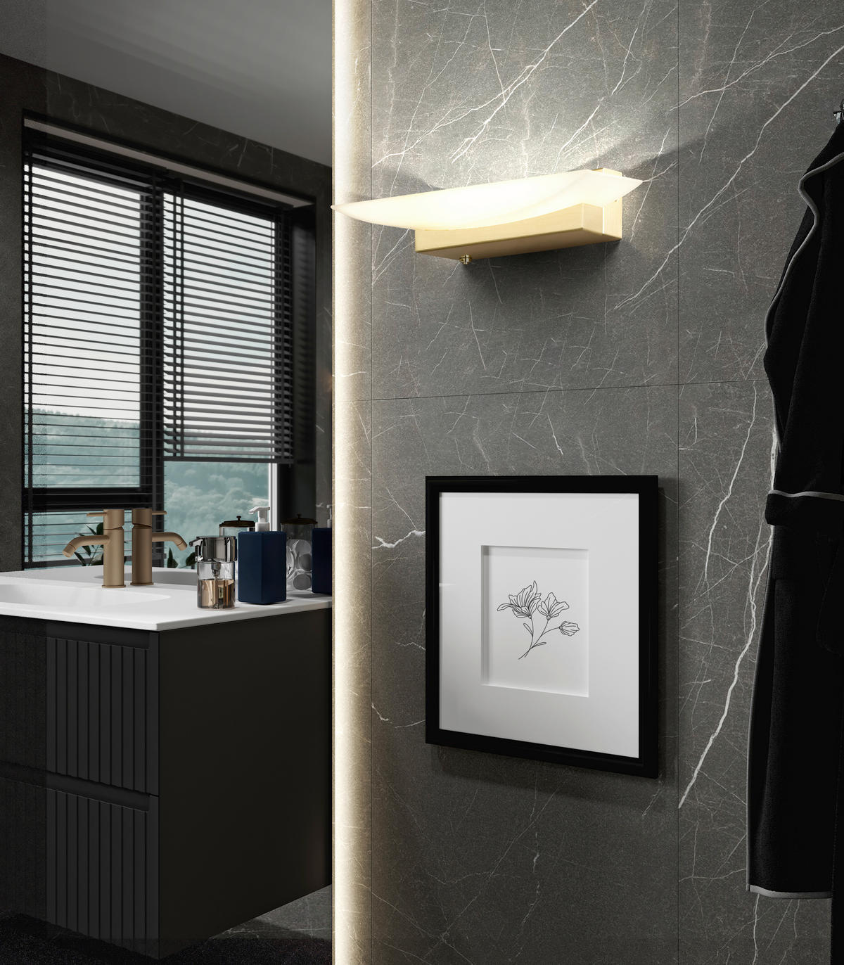 LED-WANDLEUCHTE 30/6/11 cm   - Schwarz, Design, Metall (30/6/11cm) - Fischer & Honsel