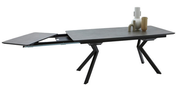 ESSTISCH 180/90/76 cm Metall, Kunststoff Schwarz, Dunkelgrau  - Dunkelgrau/Schwarz, Design, Kunststoff/Metall (180/90/76cm) - Dieter Knoll