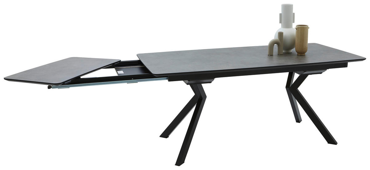ESSTISCH Schwarz, Dunkelgrau  - Dunkelgrau/Schwarz, Design, Kunststoff/Metall (180/90/76cm) - Dieter Knoll