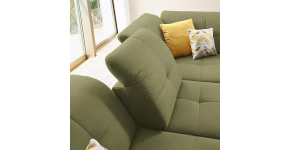 ECKSOFA  in Chenille Olivgrün  310/240 cm  - Schwarz/Olivgrün, Design, Textil/Metall (310/240cm) - Xora
