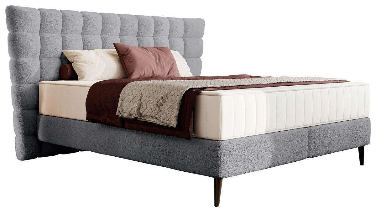 BOXSPRINGBETT 180/200 cm  in Greige  - Greige/Schwarz, Design, Holz/Holzwerkstoff (180/200cm) - Esposa