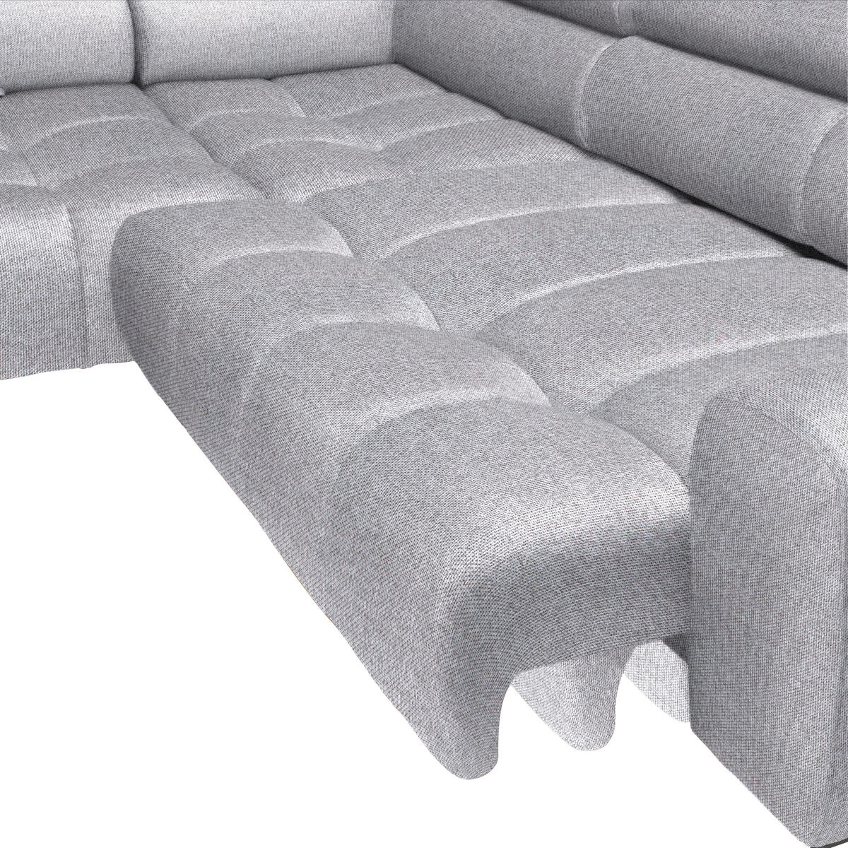 ECKSOFA in Webstoff Grau  177/270 cm  - Schwarz/Grau, Design, Textil/Metall (177/270cm) - Welnova