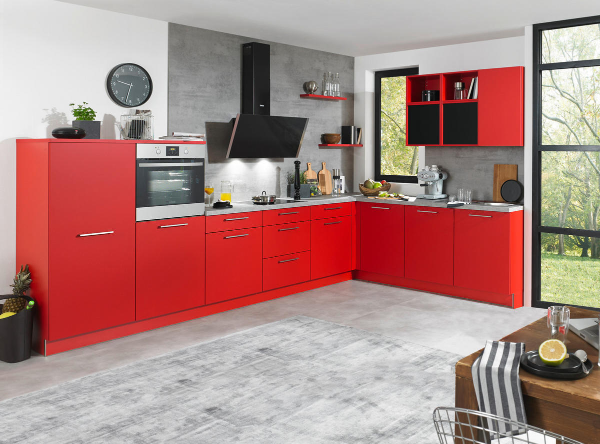EINBAUKÜCHE   - Rot, Basics, Holzwerkstoff - Dieter Knoll