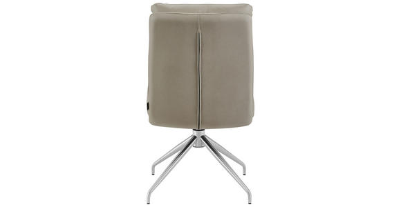 STUHL - Taupe/Edelstahlfarben, Design, Textil/Metall (51,5/89,5/65cm) - Novel