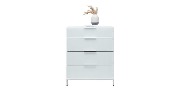 KOMMODE in 90/101/40 cm - Chromfarben/Weiß Hochglanz, Basics, Glas/Holzwerkstoff (90/101/40cm) - Voleo