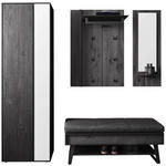 GARDEROBE 4-teilig  in 201/196/41 cm  - Anthrazit, Design, Glas/Holz (201/196/41cm) - Johann Jakob