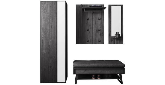 GARDEROBE 4-teilig  in 201/196/41 cm  - Anthrazit, Design, Glas/Holz (201/196/41cm) - Johann Jakob