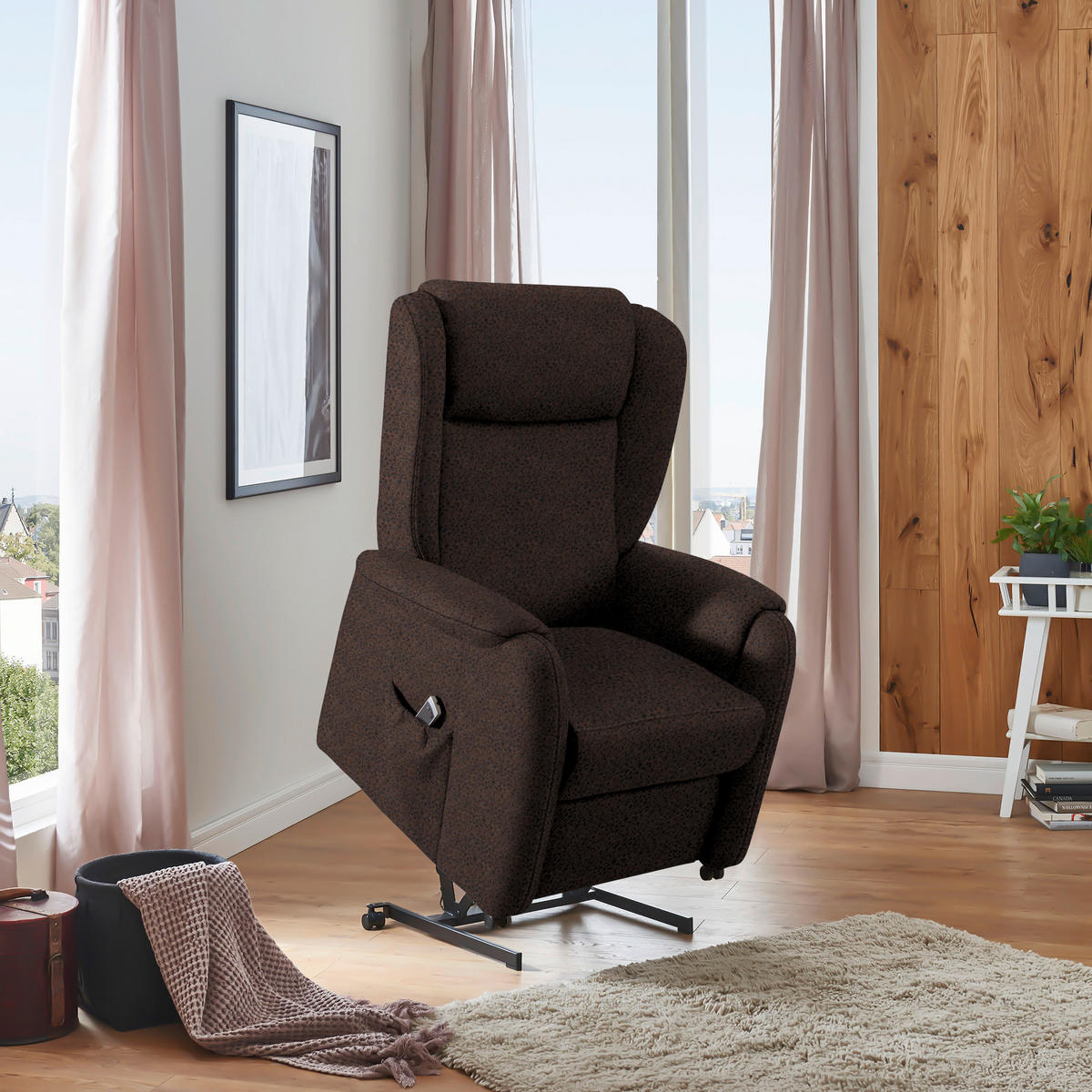 OHRENSESSEL in Mikrofaser Dunkelbraun  - Dunkelbraun/Schwarz, Konventionell, Textil (85/117/84cm) - Cantus